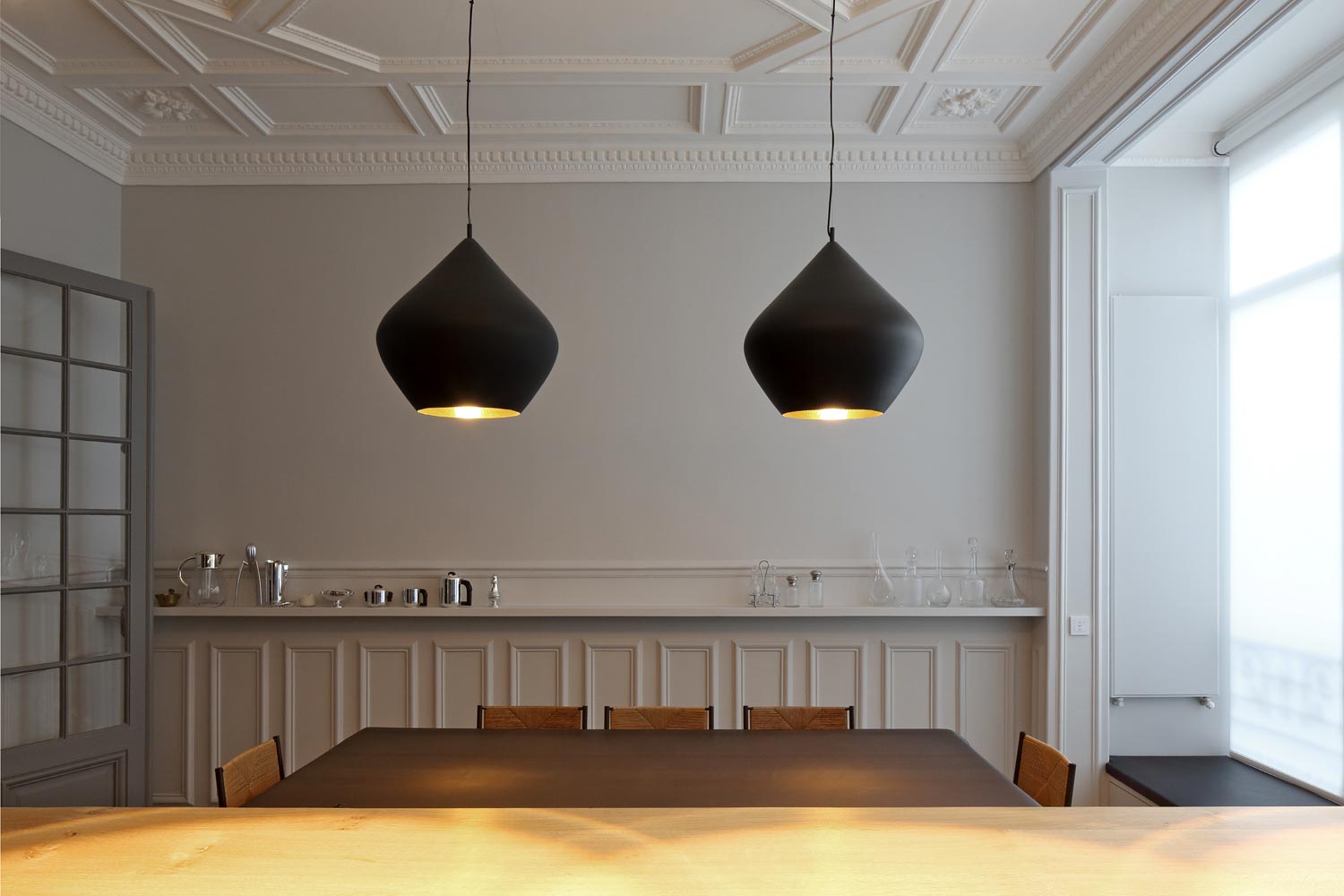 salle a manger alcove suspensions moulures