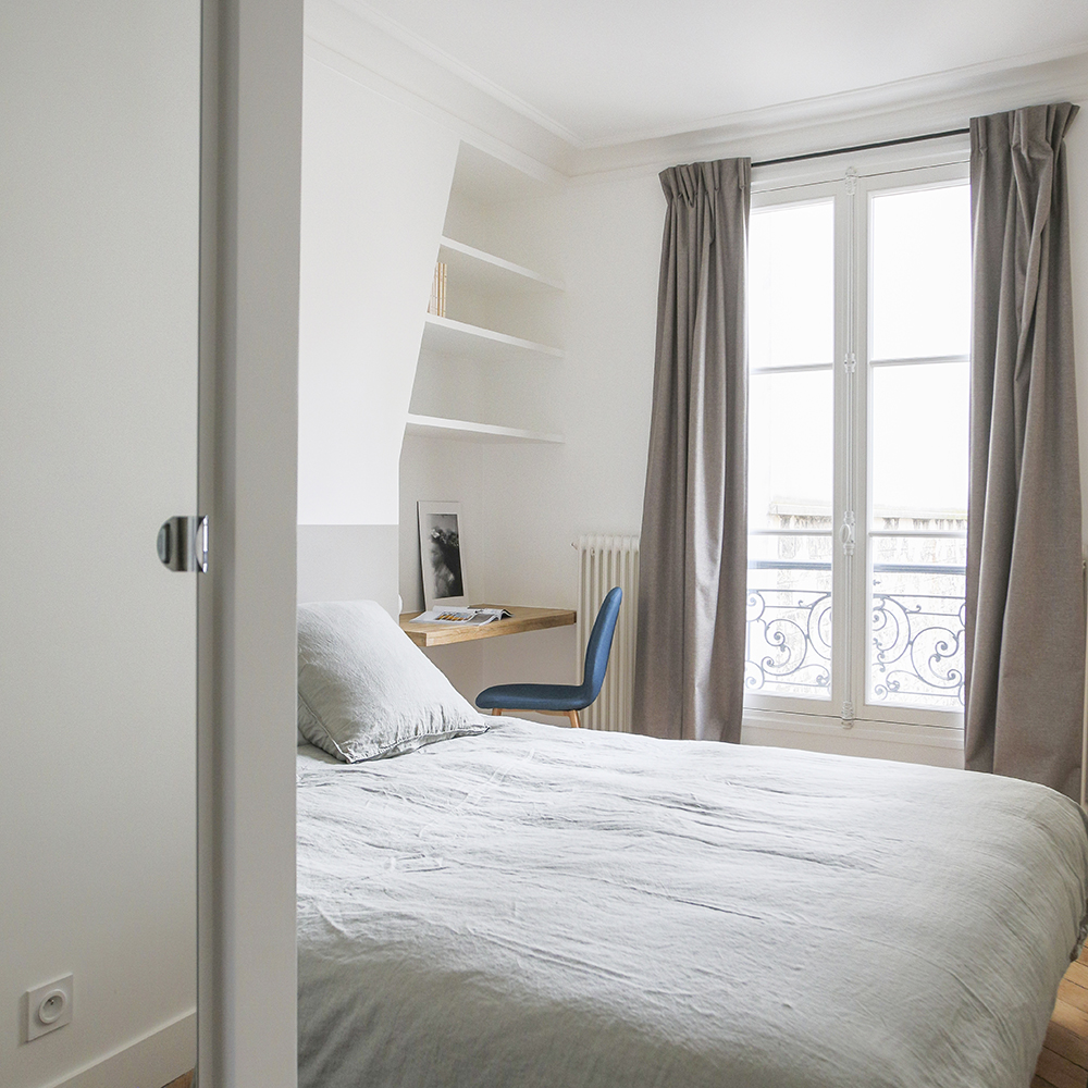 chambre bureau niche gris