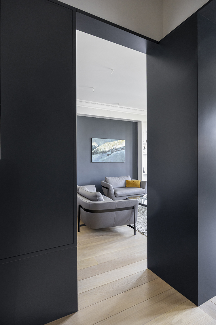 articulation meuble passage encadrement noir