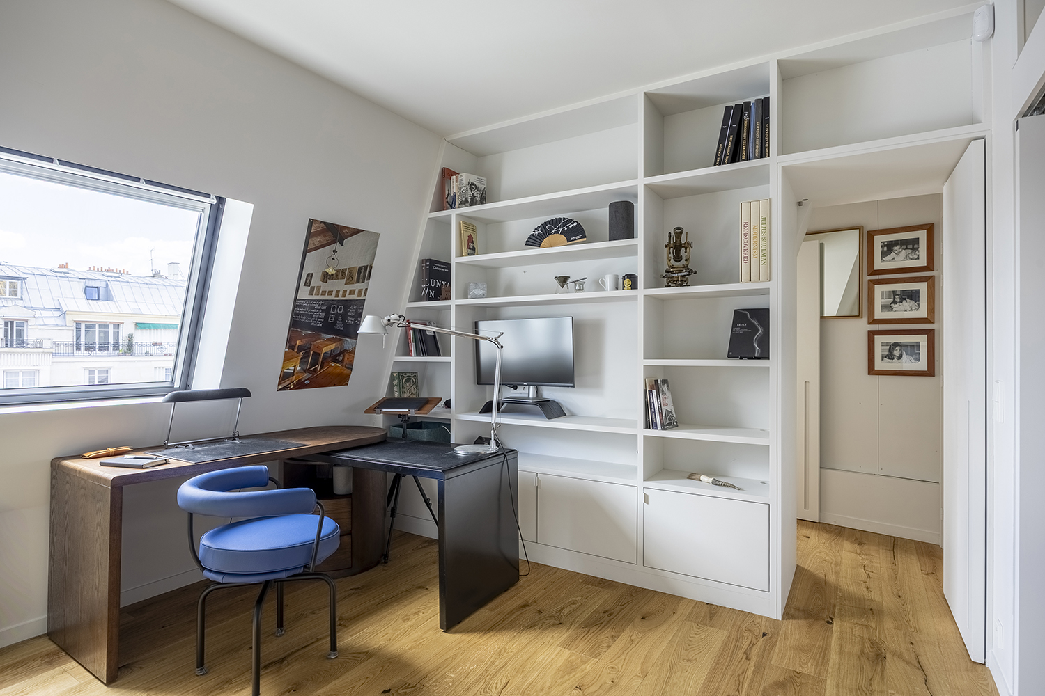 bureau rampants perriand bibliotheque sur mesure porte invisible
