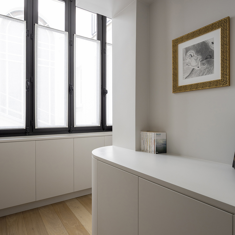 couloir angle arrondi meuble surmesure