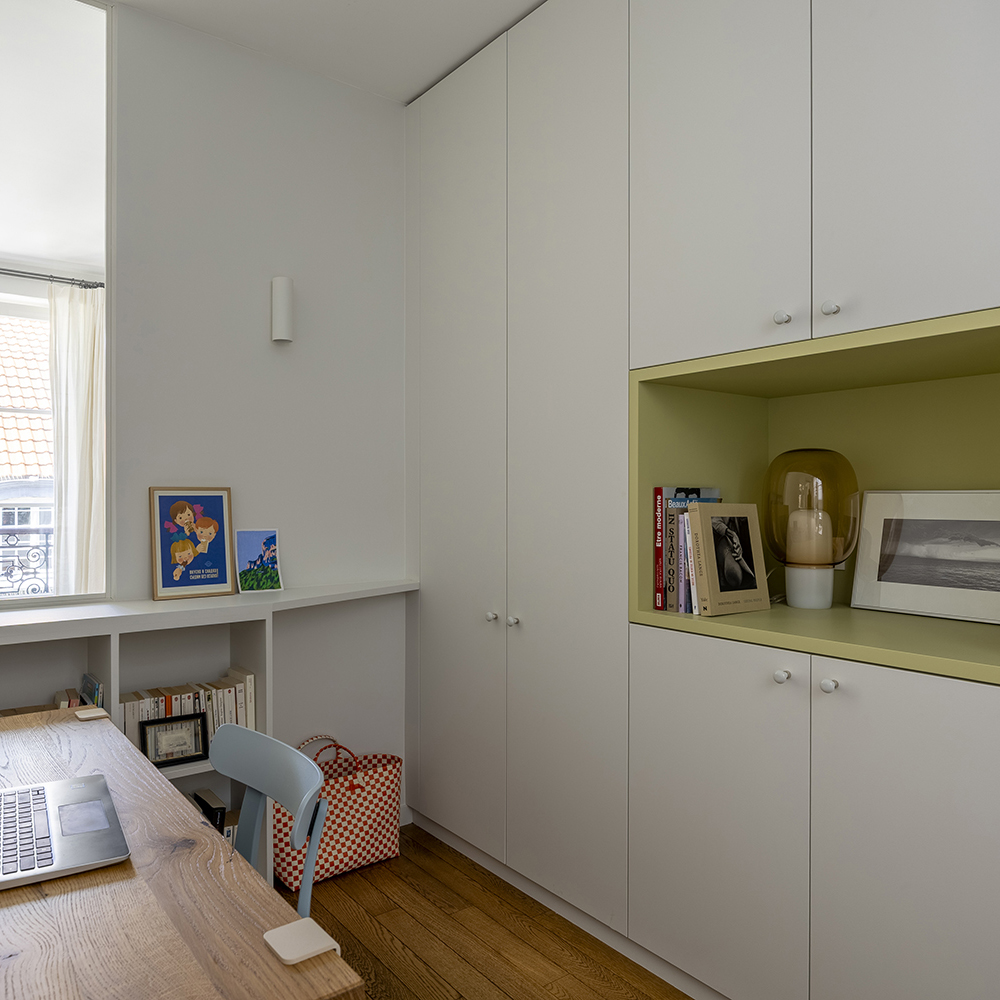 bureau fenetre interieure niche couleur dressing sur mesure