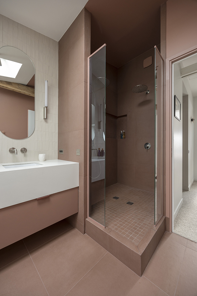 douche terracotta inox volume